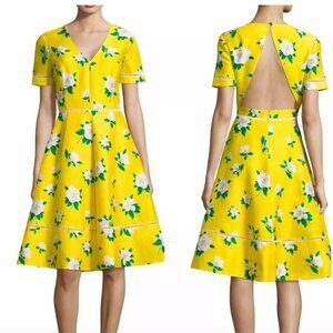Draper James Magnolia Open Back Floral Dress Yellow 2